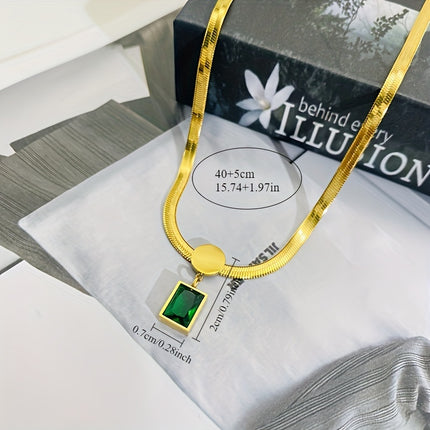 Green Zirconia Snake Bone Necklace Set