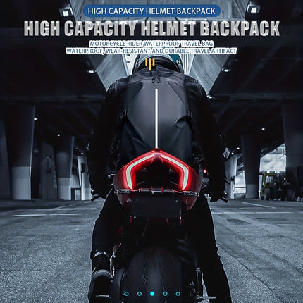 Large Capacity Motorcycle Helmet Backpack – Reflective, Travel-Ready