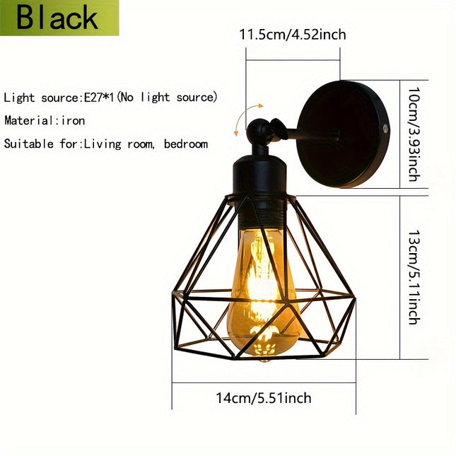 Adjustable Black Industrial Retro Wall Lamp - E27 Base
