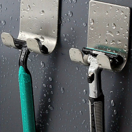 Sleek Stainless Steel Razor Holder – Punch-Free Wall Hook - Monti Bargains