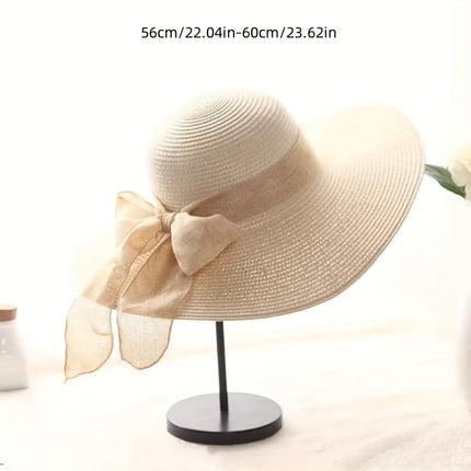 Sunshade Bow Decor Straw Hat