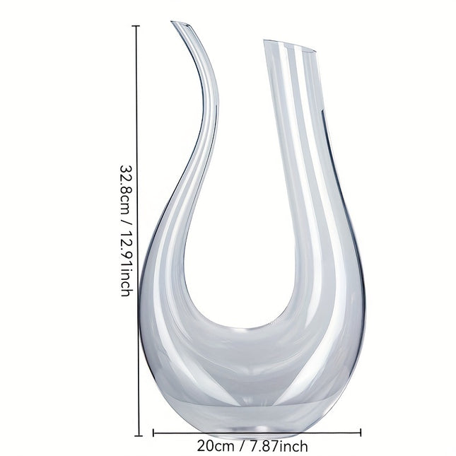Elegant Crystal Glass Wine Decanter – U-Shaped Harp Design