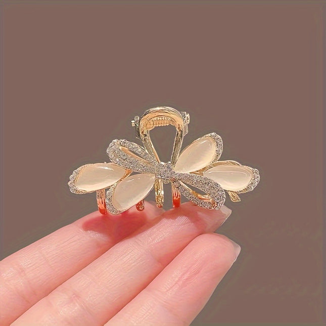 Elegant Gold-Tone Crystal Hair Clip