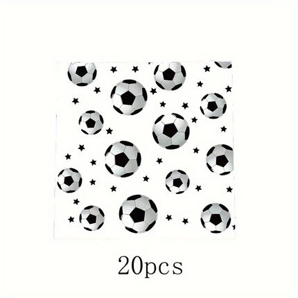 20 PCS Set of Soccer Printed Paper Napkins