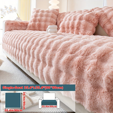 Luxurious Faux Rabbit Fur Sofa Cover - Soft & Cozy