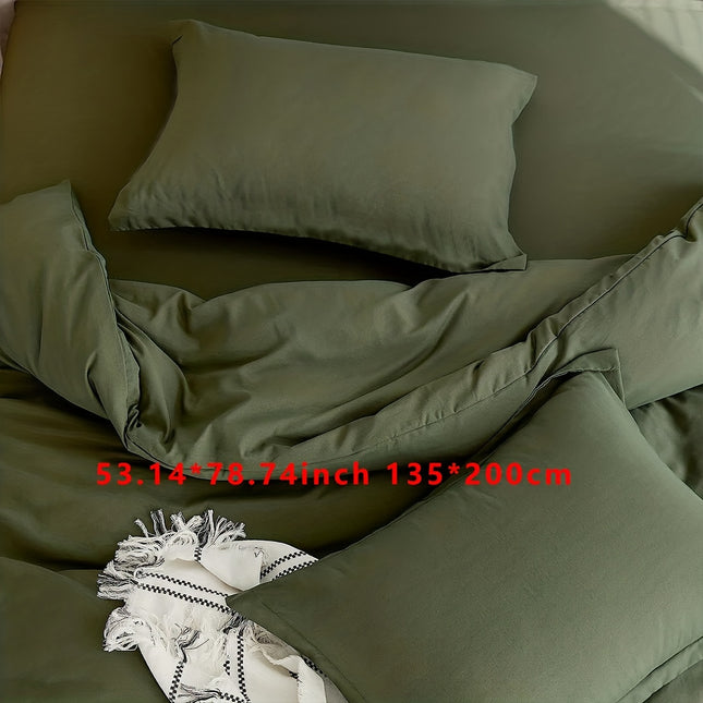 3-Piece Solid Color Duvet Cover Set - Effortless Elegance