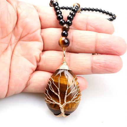 Bohemian Tiger's Eye Tree Necklace