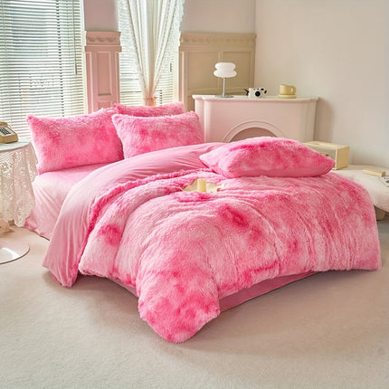 Tie-Dye Plush Duvet Cover Set - Soft & Cozy