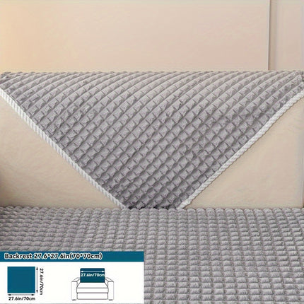 Plaid Plush Sofa Cover - Warm, Soft, Pet-Friendly Protector