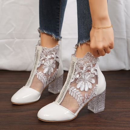 Elegant Lace Ankle Booties