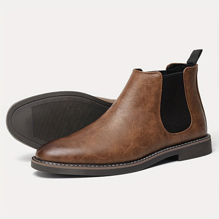 Men’s Brown Elastic Ankle Boots