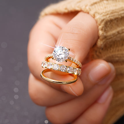 Elegant Sparkling CZ Ring Set