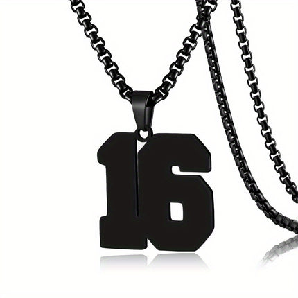 Men's Sports Number Pendant Necklace