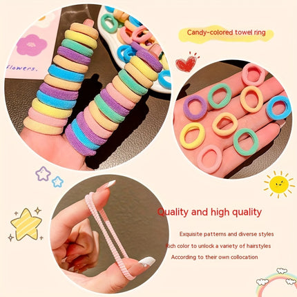 100pcs Vibrant Candy-Colored Hair Ties