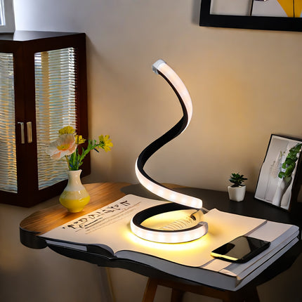 Modern Spiral LED Desk Lamp - Dimmable & Adjustable