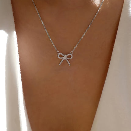 Elegant Bow Pendant Necklace