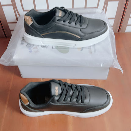 Women's Solid Color Lace-Up Sneakers