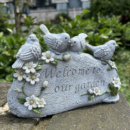 Welcome to Our Garden" Resin Statue Decor