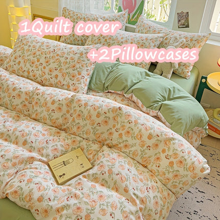Floral 3-Piece Quilt Cover Set - All-Season Comfort