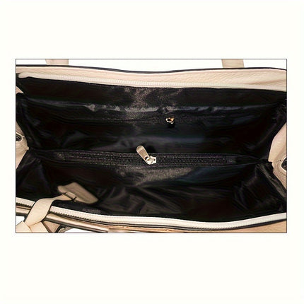 Large Gray PU Tote Bag