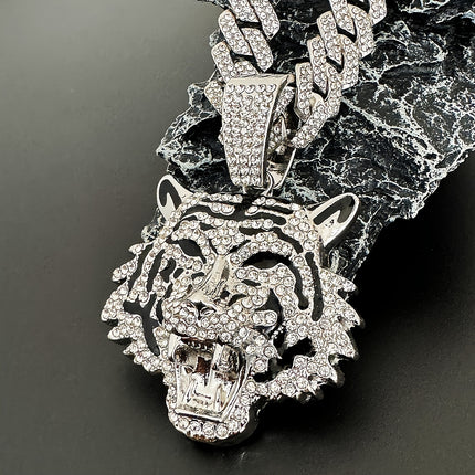 Iced-Out Tiger Head Necklace