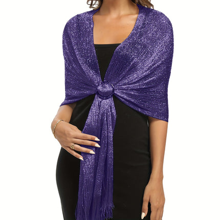 Sparkling Metallic Tassel Shawl