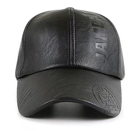 PU Leather Embossed Baseball Cap
