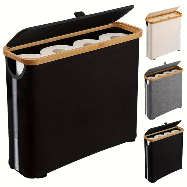 Bamboo Toilet Paper Holder with Lid