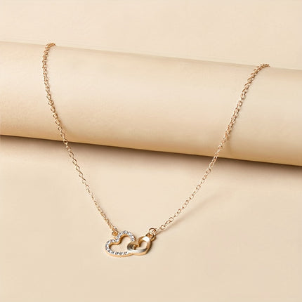 Elegant Heart Rhinestone Necklace