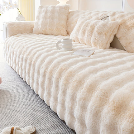 Luxurious Faux Rabbit Fur Sofa Cover - Soft & Cozy