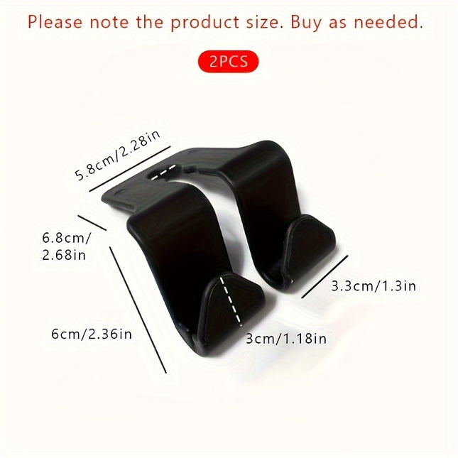 2-Pack Car Seat Back Hooks – Space-Saving Organizer Clips