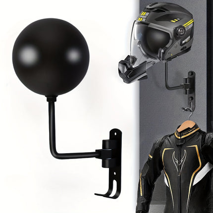 Rotatable Aluminum Motorcycle Helmet Rack – Wall-Mounted Holder
