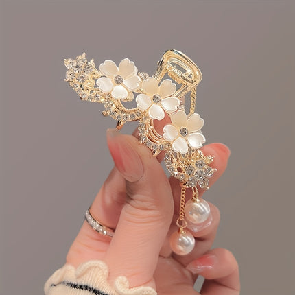 Elegant Camellia Tassel Claw Clip
