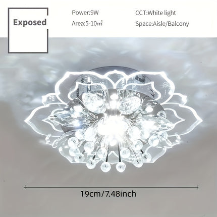 Modern Crystal Petals LED Ceiling Light - Elegant Indoor Fixture
