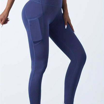 Women's High-Waist Yoga Leggings with Pocket & Moisture-Wicking