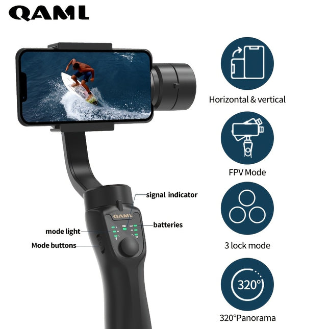 QAML F8 Handheld Gimbal Stabilizer for Smooth Videos