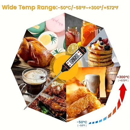 Instant Read Digital Thermometer - Perfect for BBQ & Baking