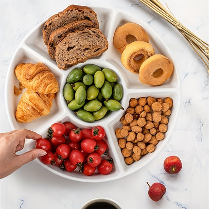 6-Compartment Round Snack Plate: Perfect for Parties