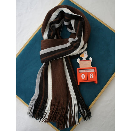 Men’s Striped Tassel Acrylic Scarf