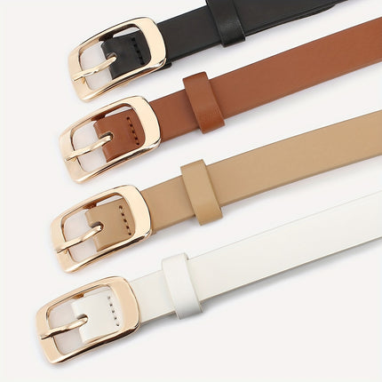 4-Pack Stylish Faux Leather Belts