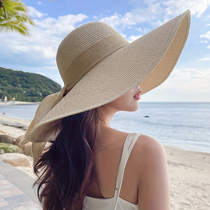 Sunshade Bow Decor Straw Hat