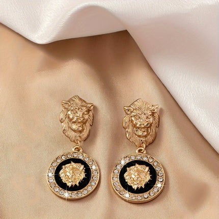 Elegant Lion Head Dangle Earrings
