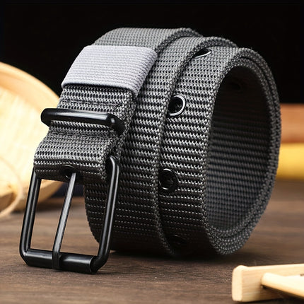 Men's Porous Canvas Pin Buckle Belt