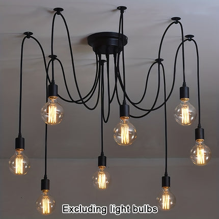Modern Chic Industrial Spider Chandelier - Adjustable DIY Lighting