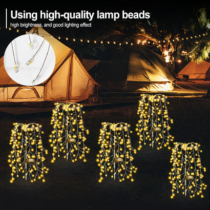 Solar-Powered LED Garden Lights – Firecracker Willow Design - Monti Bargains