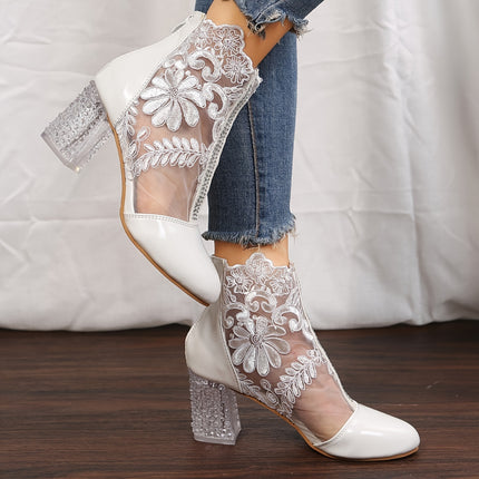 Elegant Lace Ankle Booties