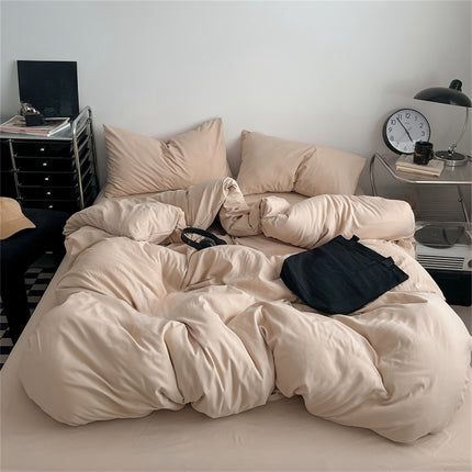 Solid Color Soft Sanded Duvet Cover Set
