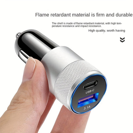 Super-Fast PD Car Charger with USB & Alloy Design