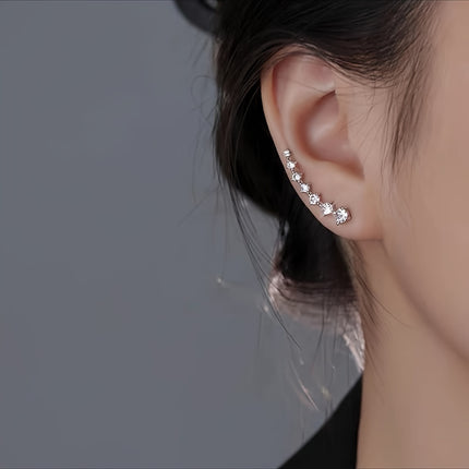 Elegant Star River Rhinestone Stud Earrings - Monti Bargains