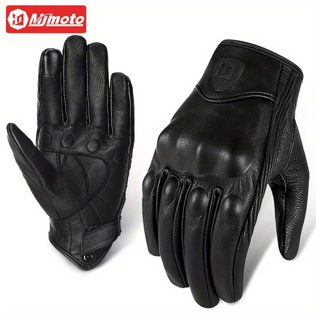 PU Leather Motorcycle Gloves - Breathable, Touchscreen Summer Gear